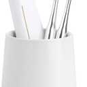 BosilunLife Bathroom Toothbrush Holder - Ceramic Toothbrush Cup Holder 13Oz White Toothbrush Holder for Bathroom Toothbrush and Toothpaste Holder for Bathroom Vanity Countertop, Ideal for Home, Hotel