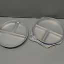 Elk and Friends Stainless Steel Divided Plates with Silicone Sleeve for Babies & Toddlers | Lids Included | Stay Put Suction | Dinner & Snack Plates | 2 Pack