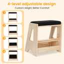 Double Step Footrest Under Desk,4 Adjustable Heights with Adjustment Stem