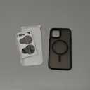 YENAPOON for iPhone 12 Case, iPhone 12 Pro Case, with 1 Screen Protector, Matte Magnetic Slim Phone Cover, Support for Magsafe, Shockproof Protection Translucent Frosted Back,Black