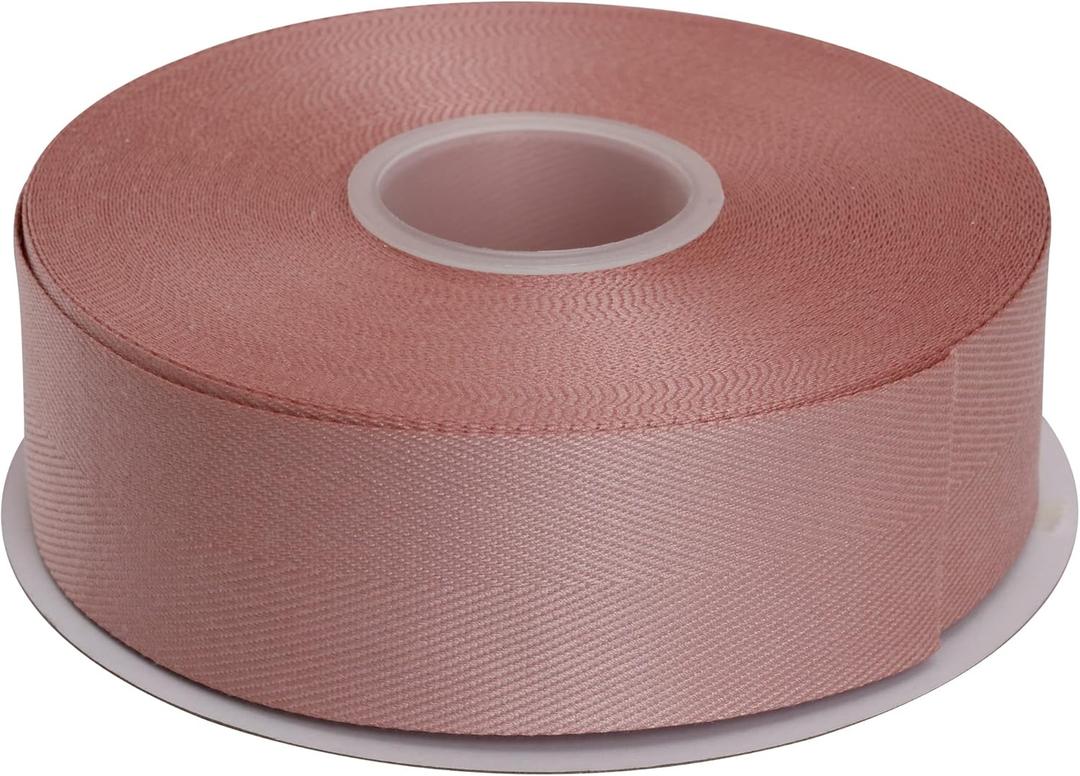 Herringbone Tape Twill Ribbon Soft Handle, Great for Gift Wrapping Craft Sewing, 1-1/2 Inch x 25 Yards - Antique Mauve Herringbone Tape Twill Ribbon Soft Handle, Great for Gift Wrapping Craft Sewing, 1-1/2 Inch x 25 Yards - Antique Mauve