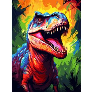 FITIMOLO Paint by Numbers for Adults Kids Beginner Students Without Frame, DIY Oil Painting Set, 16 * 20 inch Canvas Paintbrushes Acrylic Paint Kits, Gift, Home Decor, Dinosaur