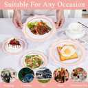 WDF 100PCS Pink Plastic Plates - Heavy Duty Pink and Gold Disposable Plates - Include 50 Dinner Plate 10" and 50 Cake Plastic Plate 7" for Baby Shower/Wedding/Spring/Bridal Shower/Tea Party/Mother's Day, 