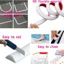 39in-Shower Threshold Water Dam,Shower Water Guard,Flexible Waterproof Splash,Self-Adhesive-Easy Install,for Use in Thresholds of Bathrooms and Kitchens Countertop Bedrooms(Transparent)