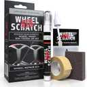 Wheel Scratch Fix Silver Touch Up Paint for Cars - DIY Alloy Wheel Repair Kit, Curb Rash Remover with Fast-Drying Pen - Long-Lasting OEM Finish Car Rim Paint for Scuffs and Chips at Home (Light Silver)