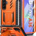 FNTCASE for Samsung Galaxy A36-5G Case: for Galaxy A56-5G Case with [Built-in Screen Protector & Kickstand] [Military-Grade Drop Protection] Heavy Duty Protective Full Body Shockproof Rugged Orange