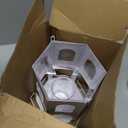 Kingsyard Metal Bird Feeder for Outdoor Hanging, Wild Bird Feeders with Circular Perch, Easy to Clean & Refill, 4 lbs Large Seed Capacity, White