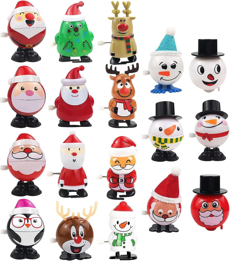 ZGWJ 18 Pcs Christmas Wind Up Toys, Educational Walking Clockwork Jump Funny Toys Party Gifts Party Favors Stocking Stuffers for Children Kids Boys Girls Toddlers