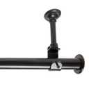 Room/Dividers/Now 108"-168" Hanging Curtain Rod With Brackets, Black - Ceiling Mount Curtain Rods Set for Windows, Doors, Dividers - 1-inch Diameter Adjustable Ceiling Wall Mount Hanging Rods