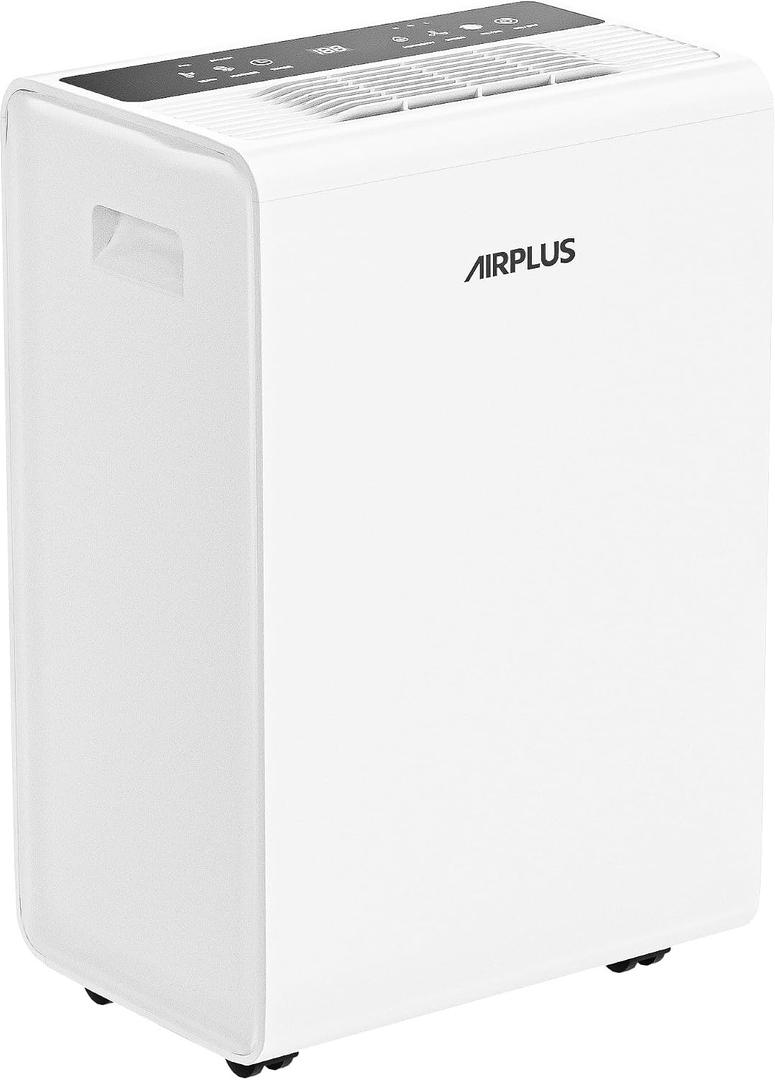 AIRPLUS 3,500 Sq.Ft 50 Pint Dehumidifier for Basements, (4 Smart Modes) Quiet Dehumidifiers for Bedroom & Home with Drain Hose, Auto Shut Off/24 Hr Timer/0.66 Gallon Water Tank