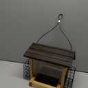 Nature's Way CWF28 Cedar Hopper Bird Feeder with Suet Cage, 8 x 12.5 x 8.5, Black