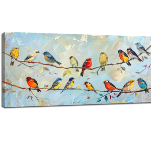 Canvas Large Wall Art for Living Room - Tree Bird Animal Pictures Nature Scenery Landscape - Flower Canvas - Nordic Minimalist Modern Artwork Prints - 60"x30