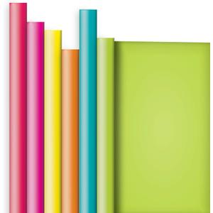 Jillson Roberts 6 Roll-Count All-Occasion Solid Color Gift Wrap Available in 10 Different Assortments, Bold and Bright (Multi)