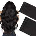 GOO GOO Invisi Edge Clip in Hair Extensions Set, 24inch 150g, 5pcs Injected Seamless PU Clip ins and 2pcs Classical PU Clip insip ins, Virgin Real Human Hair, #1B