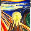 Berkin Arts Compatible with iPhone 15 Pro Max Case Silicone Cover with Screen Protector Shock Art Abstract Painting (The Scream by Edvard Munch)