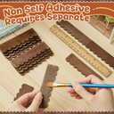 Wenqik 100 Strips Dollhouse Roof Shingles 4.25 x 1.14 Inches Each Mini Fish Scale Wooden Dollhouse Miniature Roofing for 1: 12 Scale Doll House Projects DIY Miniature Landscapes (Brown)
