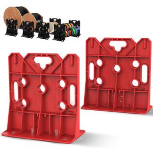 Multi Purpose Wire Dispenser, Cable/Wire Spool Rack, Wire Spool Caddy, Holds Spools Up to 34" In Diameter, Load Capacity 330 LBS, 1 Pair (Red)
