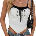 Blooming Jelly Womens Summer Crop Tank Tops Sexy Going Out Outfits 2025 Sleeveless Shirt Y2k Camisole Fashion Clothes (S)