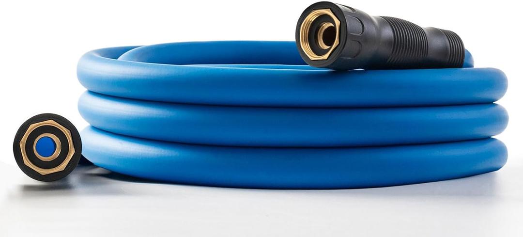 5/8" Female to Female Hot/Cold Water Leader Hose 20ft, -50 to 190 Flexible,Burst 600 Psi 3/4" Brass Fittings with Swivel Grip Handle for Outdoor,Yard, Farm, Blue