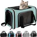 Cat, Dog Carrier for Small Medium Pet Carriers Up to15Lbs, Cats Carrier Soft- Sided Puppy Dogs Bag Portable Foldable Airline Approved Carrier Travel (Green 18 * 11 * 11)