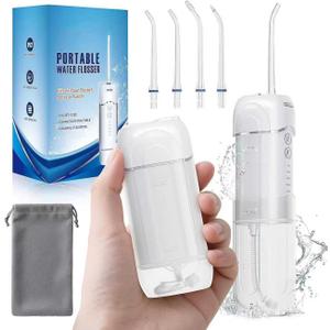Mini Cordless Water Flosser for Teeth, Portable 5 Modes Travel Dental Water Flosser, 36-Day Battery Life, Detachable Tank, IPX7 Waterproof Oral Irrigator for Brace, Sensitive Gum, Implant