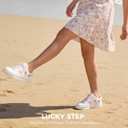 LUCKY STEP Women's Printed Fashion Sneakers - Non Slip Comfortable Walking Shoes - Lightweight Casual Classic Athletic Shoe(9 M US P Pink)