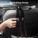 Double Car Headrest Hooks - 2 Pack Car Seat Hooks for Purses, Bags Grocessories, and Handbags, Sturdy&Easy to Use, Car Back Seat Organizers Car Accessories (Black)