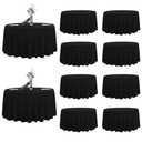 LEQEE Round Tablecloth,10 Pack 132inch Stain and Wrinkle Resistant Polyester Table Cloth,Decorative Fabric Table Cover for Kitchen,Dinning,Party,Wedding Round(Black)