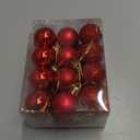 24pcs Shatterproof Christmas Balls Ornaments 1.2inch Red Hanging Balls for Xmas Tree Decor 3 Styles 24pcs-Red