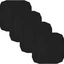 Oslimea Outdoor Cushion Covers Replacement 24x24 Waterproof Patio Furniture Cushion Seat Cover 4 Pack Removable Chair Pads Cover for Deep Seat Back Cushion, Black