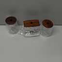 Tbestmax Qtips Holder Bathroom Container, 10 OZ Cotton Ball/Swabs Dispenser, Apothecary Jar Organizer for Storage Brown Wood Lids