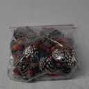 hatisan 115Pcs Christmas Pine Cones Berry Pine Branch Set White Christmas Decorations for DIY Crafts Home Xmas Tree Gift Party Supplies, Assorted Sizes