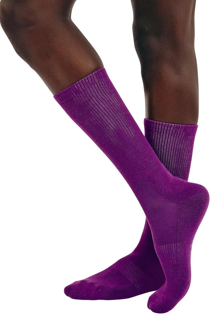 Organic Basics Unisex Adult Core Tennis Crew Socks (2-Pack) (4-6, Aubergine)