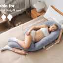 Momcozy Pregnancy Pillow for Sleeping, Dreamlign U Pro Maternity Pillow with Adjustable Leg Pillow, Removable Cover - Support for Back, Hip, Belly, Legs for Pregnant Women, 50-72 Inch Full Body Pillow