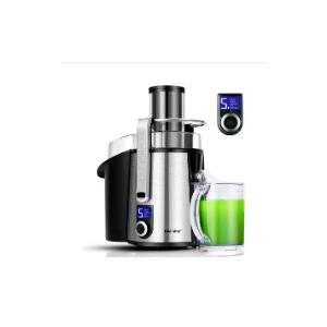 1000W 5-SPEED LCD Screen Centrifugal Juicer Machines Vegetable and Fruit, Healnitor Juice Extractor with Big Adjustable 3" Wide Chute, Easy Clean, BPA-Free, High Juice Yield, Silver