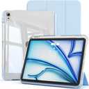 ZOPSGYU Case for iPad Air 11 Inch M3/M2 2025/2024, for iPad Air 5th/4th Generation 10.9 Inch, 2-in-1 Detachable Cover & Clear BackShell, Support Auto Wake/Sleep Case with Pencil Holder, Sky Blue