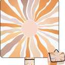 Picnic Blankets, Large Beach Blanket Waterproof Sandproof, Foldable & Portable Outdoor Picnic Blanket, 79''x79'' 3-Layer Picnic Mat for Camping, Park, Travel, Grass Lawn-Boho Sunburst