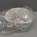 Kids Bike Basket, Bike Basket Front Bike Accessories for Girl Boys, Woven Bicycle Basket with Stickers, Bike Bell, Windmill, and 1pairs Colorful Ribbons Tassels (White)