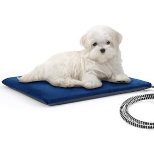 Pecute Cat Heating Pad Outdoor Indoor, IPX7 Waterproof Dog Heating Pad with Self-Inflating for Extra Thickness, Chew-Resistant Stainless Steel Cord, Electric Heated Cat Bed for Outside Feral House