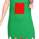 Christmas Elf Apron Women Costume Kits with Hat Shoes Red and Green Aprons Adults Party Gifts Supplies