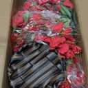 Artificial Fake Hanging Hibiscus Flowers Plants Baskets for Outdoor Decor, Faux Silk Hibiscus Long Vines in Planter UV Resistant Realistic Flowers for Outside Porch Patio Home Decoration, Red