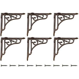 Antique Style Vine Shelf Brace Wall Brackets Cast Iron Metal Corbels 5 3/4" X 6 3/8 
