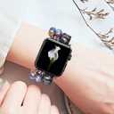 VIQIV Bracelet Band Compatible with Apple Watch Ultra Band 45mm 44mm 49mm 42mm 41mm 40mm 38mm Series 8 7 6 5 4 3 2 1 for Women Girls, Fashion Multi-Wraps Elastic Glitter Beaded Leopard Leather Strap for iwatch Bands