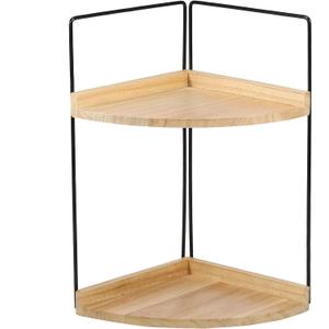 Bathroom Counter Organizer 2 Tier Corner Bathroom Counter Organizer Sturdy Enduring Vanity Counter Corner Shelf Space Saving Wood Counter Organizer for Kitchen Bathroom Dresser