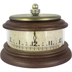 Presentime & Co. Louis XVI Mantel Clock, Desk & Shelf Clock, Retro Tabletop Clock for Living Room, Bedroom, Shelf Decoration, Fireplace, Farmhouse Decor, Walnut Brown Finish.