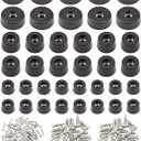 120 Pieces Rubber Feet for Cutting Board - Soft Cutting Board Feet Non Slip with 304 Stainless Steel Screws, 0.6" 0.8" 1" Non Marking Small Rubber Feeteet for Furniture, Electronics and Cabinet Feet