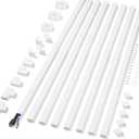 Cord Covers for Wires on Wall Extra-Long, 26.25ft TV Cord Hider Kit, Paintable Cable Management Concealer, White Cord Raceway Channel, 8 x L39in x W0.95in x H0.55in