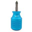 Stubby Screwdriver with Magnet - Double Ended Tool & Magnetic Bit - Phillips, Flat Head (White)