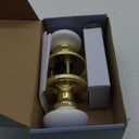NCL White Door Knobs, Polished Brass Keyless Door Handles, Porcelain Door Levers, Interior Bath Door Knob