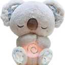 Anxiety Stuffed Animal - Relief Koala Bear for Adults & Kids, Soothing Plush with Breathing Motion, Calming Sleep Buddy, Music & Lights(self contained Battery) (Grey)